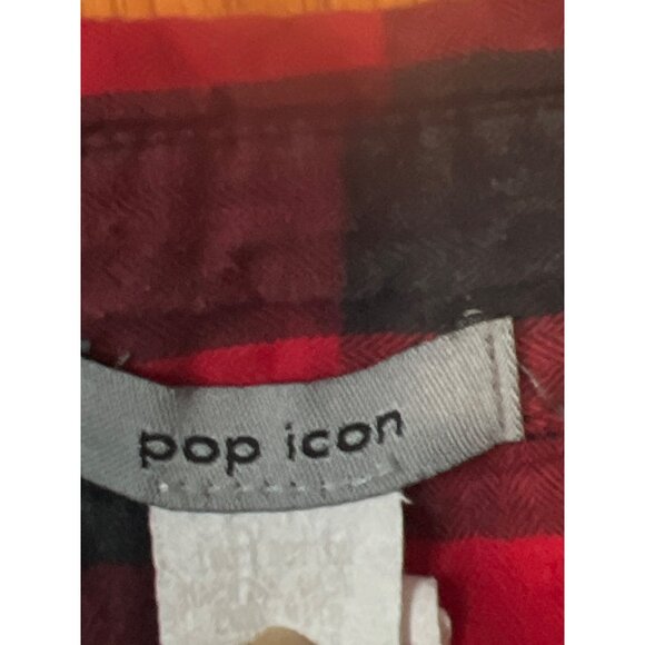 Red & Black Plaid Button-Down Shirt By Pop Icon - Picture 3 of 4